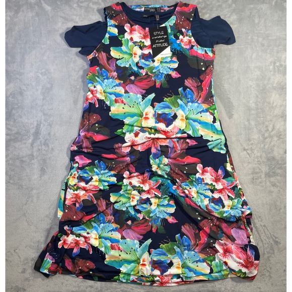 Attitudes by Renee Dresses & Skirts - Attitudes by Renee Dress Set NWT Womens XL Floral 2XL Navy Cold Shoulder 2-Piece